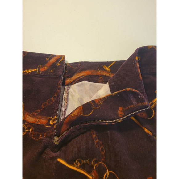 Talbots Bit & Bridle Burgundy Equestrian Corduroy Mini Skirt Women's Size 10p - Picture 8 of 9